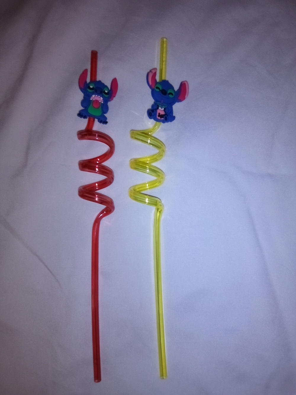 Blue Character Spiral Kids Straw - Red & Yellow
